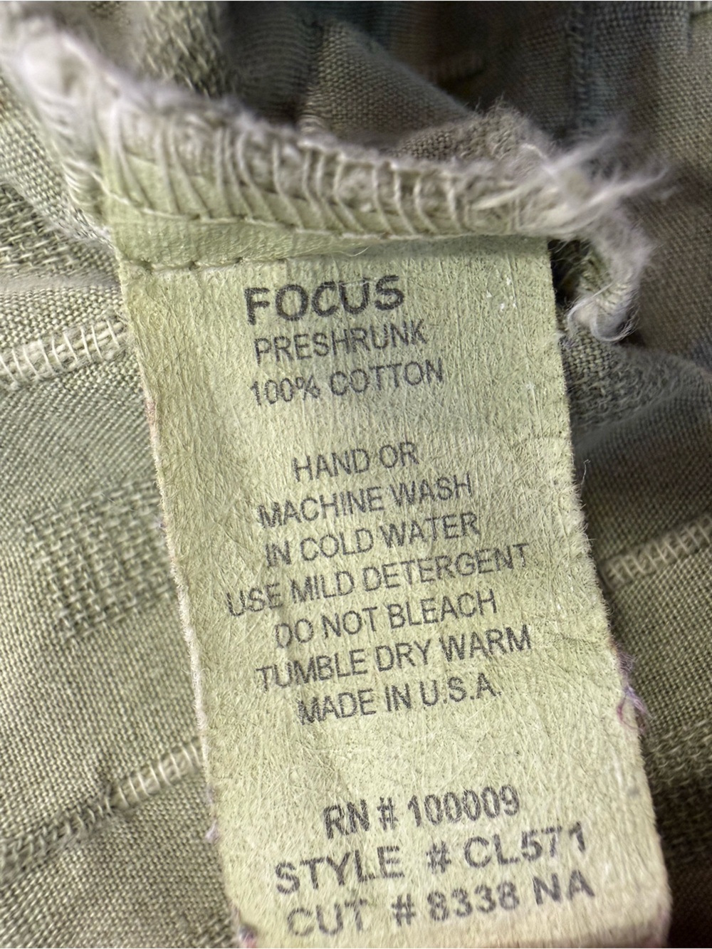 Focus moss green sweatshirt embroidered textured square pattern SZ XL - Picture 6 of 11
